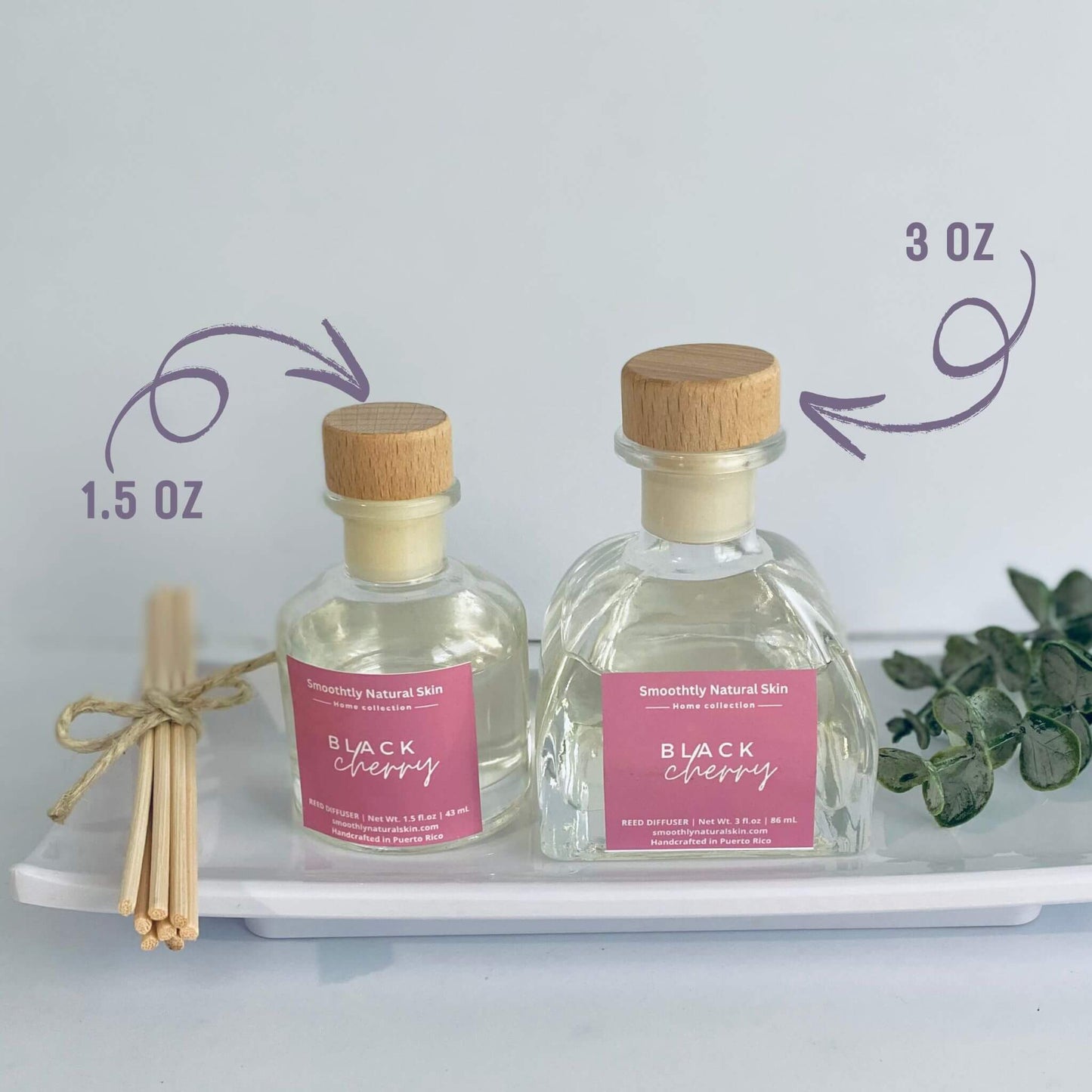 Black Cherry Reed Diffuser | Natural & Vegan Home Fragrance | Sweet Fruity Aroma