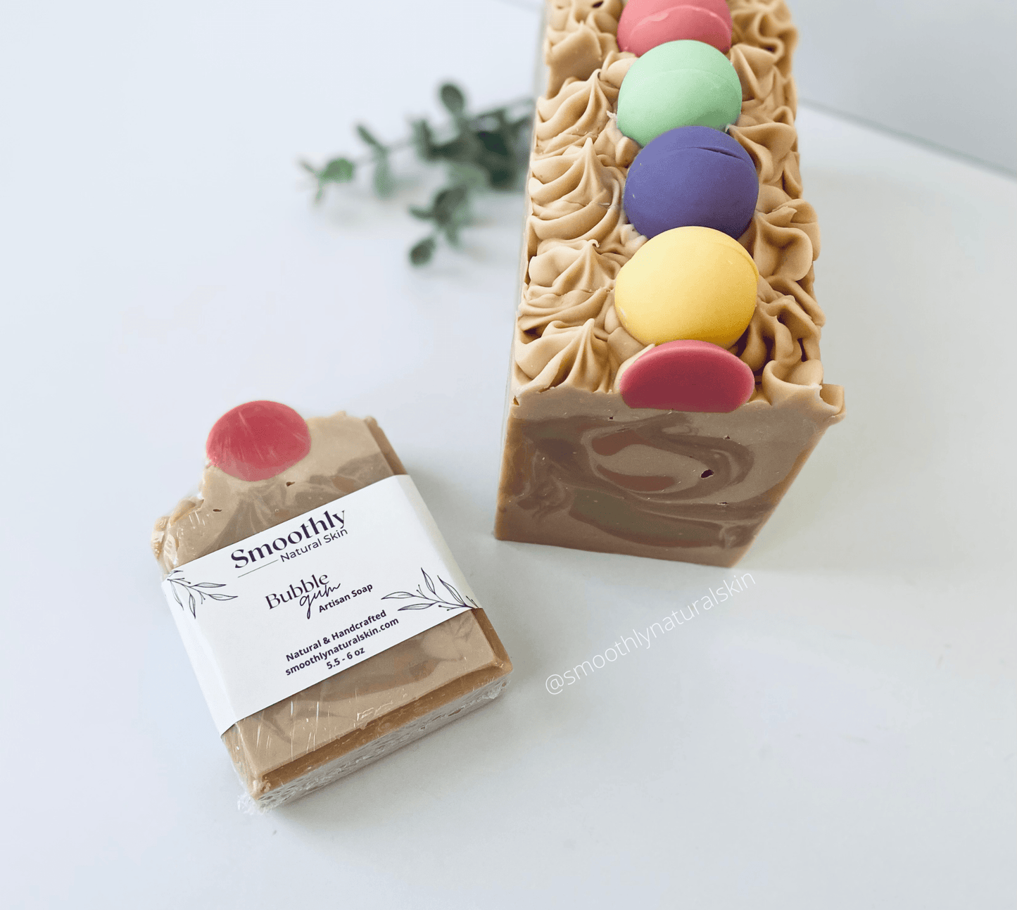Handcrafted Bubble Gum Soap Bar with Shea Butter and Avocado Oil