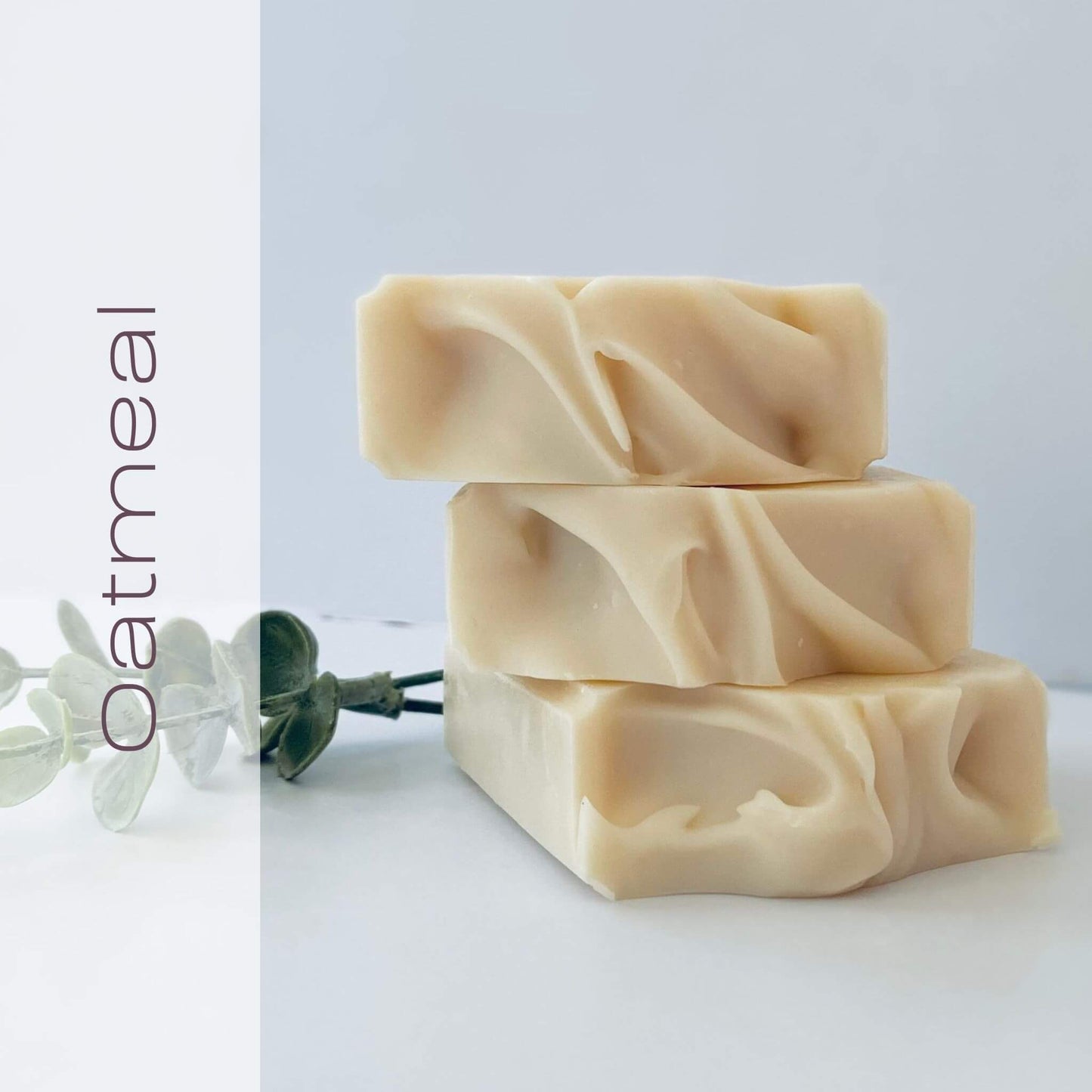 Natural handcrafted oatmeal soap, made with soothing oats to gently exfoliate and nourish the skin.
